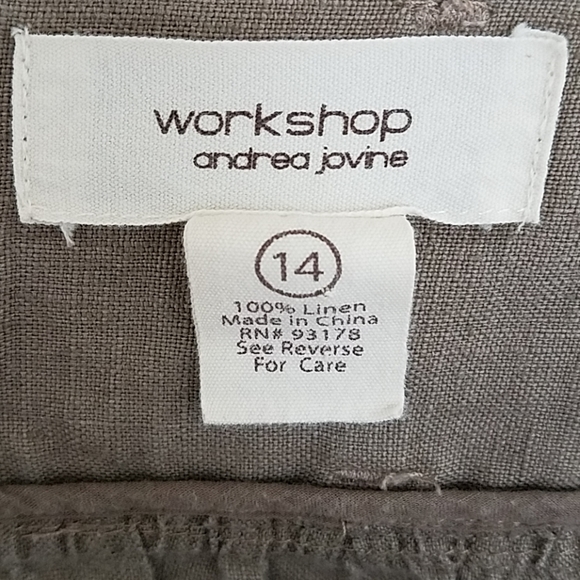 Workshop Tan Linen Skirt, Sz. 14 - Picture 2 of 7
